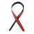 D'Addario Deluxe Leather Guitar Strap,Racing Stripes. Black with Red Stripes L25W1400
