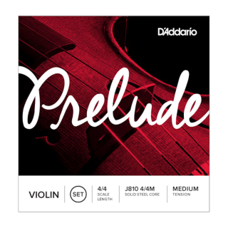 D'Addario Prelude Violin String Set, 4/4 Scale, Medium Tension J810 4/4M