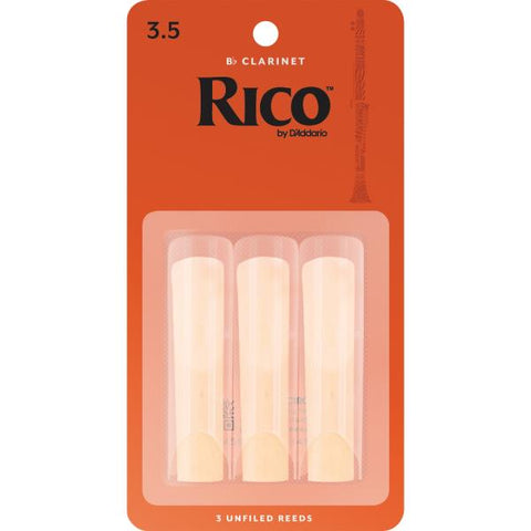 Rico by D'Addario Bb Clarinet Reeds, Strength 3.5, 3-pack, RCA0335