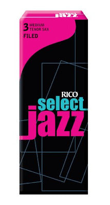 D'Addario Select Jazz Filed Tenor Saxophone Reeds, Strength 3 Medium, 5-pack, RSF05TSX3M