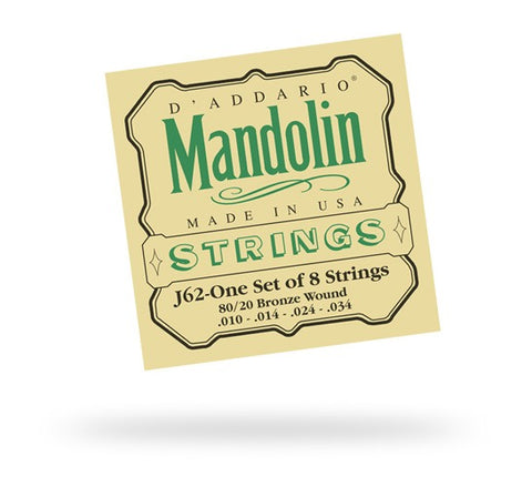 DAddario J62 Mandolin 80/20 Bronze Light 10-34